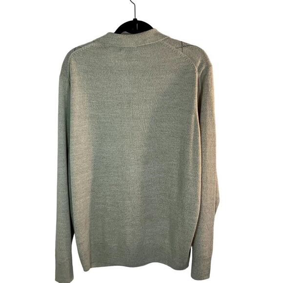 DOCKERS Mens Pullover Knit Oatmeal/Tan Diamond Pattern Soft L/S Sweater Sz L/G - Picture 3 of 5